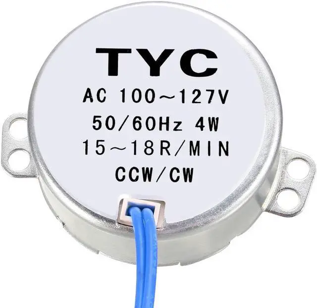 Alt view image 2 of 4 - Synchronous Motor AC 100-127V 15-18RPM 50-60Hz CCW/CW 4W Reduction Gear Motor