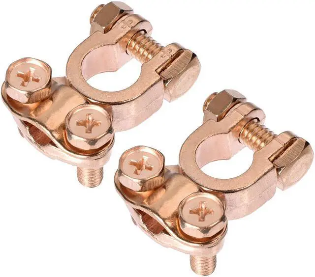 Main image of Car Battery Terminal Clamps Positive Negative 13mm 11mm Set Copper 1 Pair