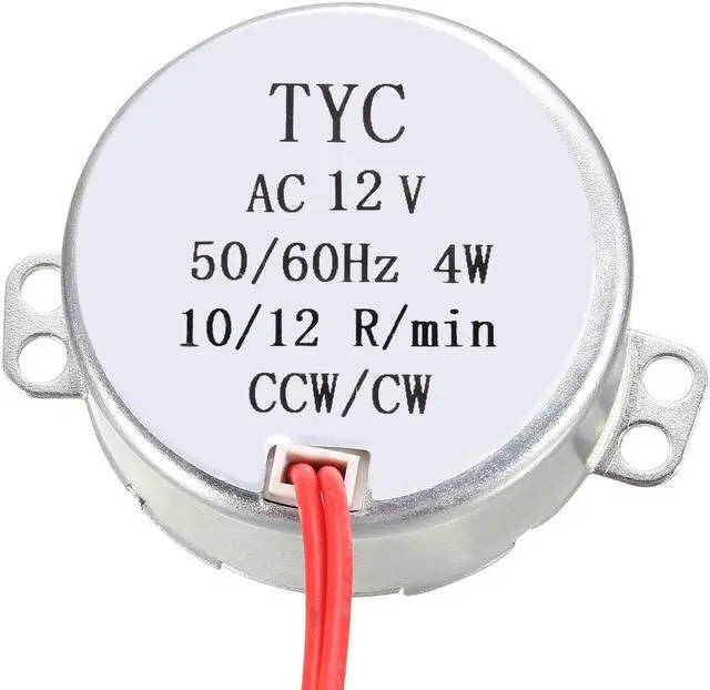 Alt view image 2 of 4 - Synchronous Motor AC 12V 10-12RMP 50-60Hz 4W Double Flat Shaft CW/CCW