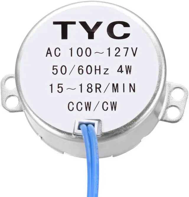 Alt view image 2 of 4 - Synchronous Motor AC 100-127V 15-18RPM 50-60Hz CCW/CW 4W D Shaft