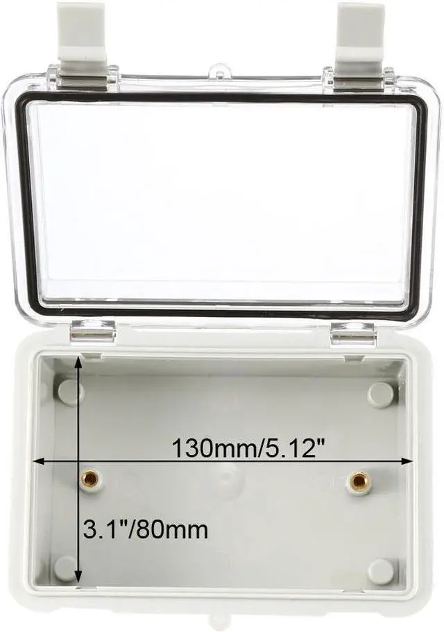 Alt view image 3 of 3 - ABS Dustproof Waterproof IP65 Junction Box Hinged Shell Universal Electrical Project Enclosure Gray W PC Clear Cover 5.9x5.9x2.75inch(150x150 X70mm)