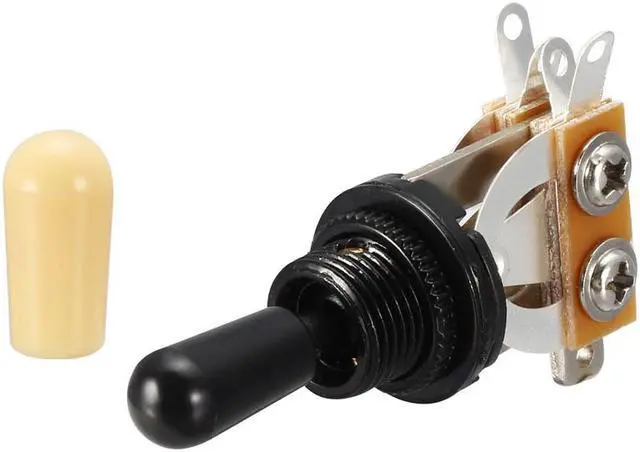 Alt view image 2 of 3 - Guitar Toggle Switch Metal and Plastic 3-Way Pickup Selector Switch for Gibson Les Paul Electric Guitar - Black Plated Top with Black Tip