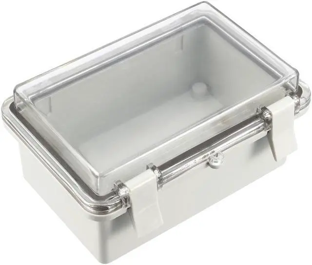 Main image of ABS Dustproof Waterproof IP65 Junction Box Hinged Shell Universal Electrical Project Enclosure Gray W PC Clear Cover 5.9x5.9x2.75inch(150x150 X70mm)