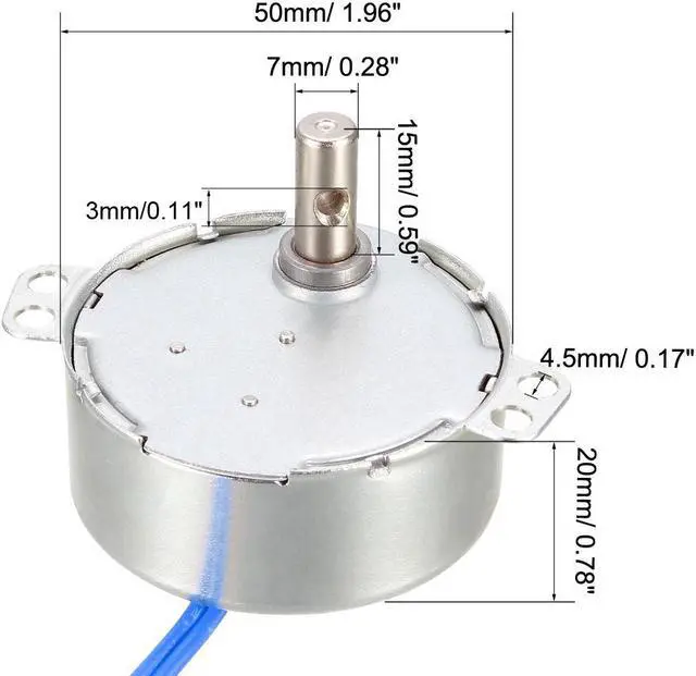 Alt view image 3 of 4 - Synchronous Motor AC 100-127V 20-24RPM 50-60Hz CCW/CW 4W Turntable Gear Box for Microwave Oven