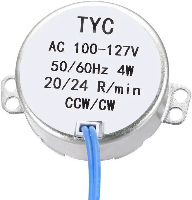 Alt view image 2 of 4 - Synchronous Motor AC 100-127V 20-24RPM 50-60Hz CCW/CW 4W D Shaft