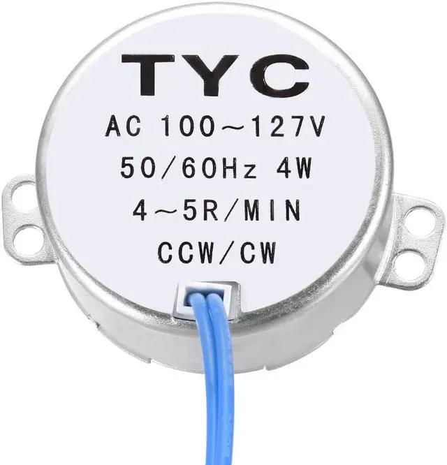 Alt view image 2 of 7 - Synchronous Motor AC 100-127V 5-6RMP 50-60Hz 4W Double Flat Shaft CW/CCW