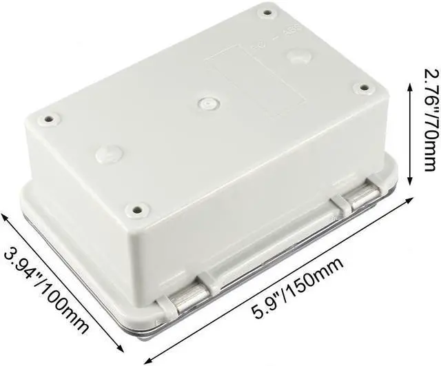 Alt view image 2 of 3 - ABS Dustproof Waterproof IP65 Junction Box Hinged Shell Universal Electrical Project Enclosure Gray W PC Clear Cover 5.9x5.9x2.75inch(150x150 X70mm)
