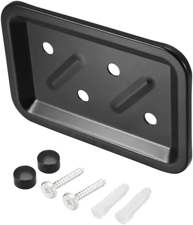 Alt view image 3 of 4 - Soap Dish Holder Saver Aluminum Wall Mounted Tray with Installation Kits (Black)