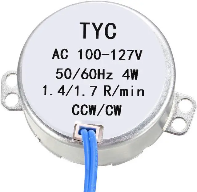 Alt view image 2 of 4 - Synchronous Motor AC 100-127V 1.4-1.7RPM 50-60Hz CCW/CW 4W Turntable Gear Box for Microwave Oven