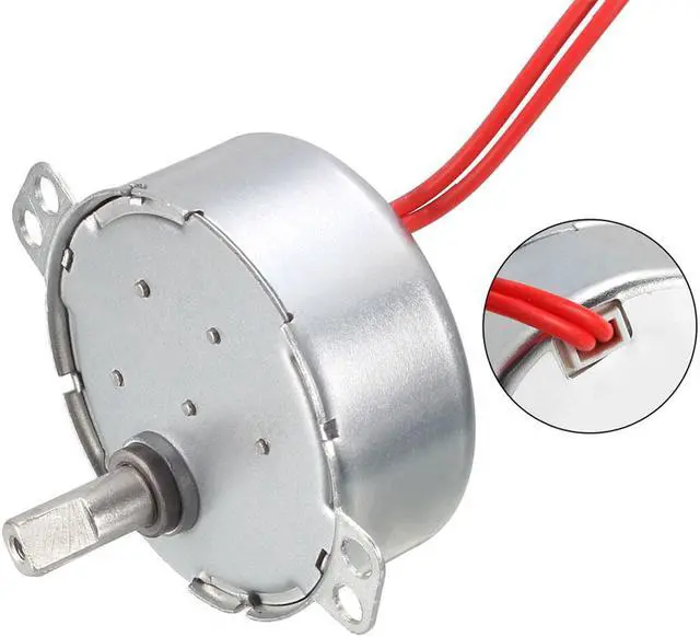 Alt view image 4 of 4 - Synchronous Motor AC 12V 8-10RMP 50-60Hz 4W Double Flat Shaft CW/CCW
