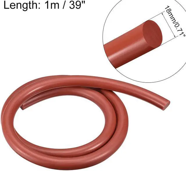 Alt view image 2 of 2 - Silicone Bending Insert, Sealing Circle Seal Rod Round Bar - 39" Long 18MM Dia High Temperature Resistant Silicone Sealing Strip (Red)