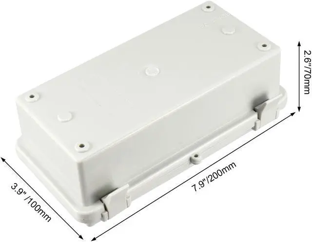 Alt view image 3 of 3 - ABS Plastic Dustproof Waterproof IP65 Junction Box Hinged Shell Universal Electrical Project Enclosure Gray 7.9 X 3.9 X 2.8 Inch (200 X 100 X 70mmm)