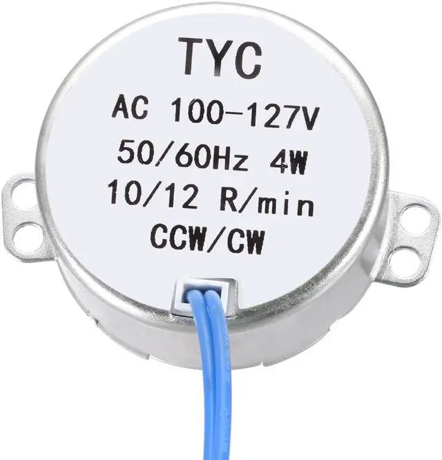 Alt view image 2 of 4 - Synchronous Motor AC 100-127V 10-12RMP 50-60Hz 4W Double Flat Shaft CW/CCW