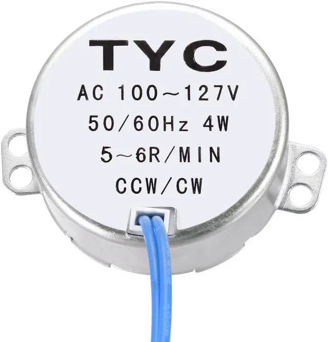 Alt view image 2 of 7 - Synchronous Motor AC 12V 4-5RMP 50-60Hz 4W Double Flat Shaft CW/CCW
