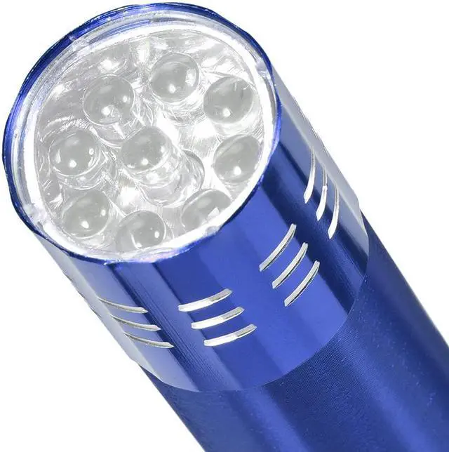 Alt view image 4 of 5 - UV Mini 9 LED Aluminum Flashlight Ultraviolet Blacklight Torch with Lanyard AAA Battery Not Included Blue