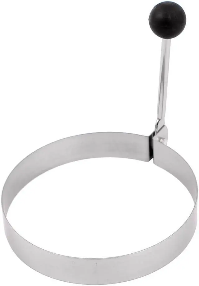 Main image of Unique Bargains Stainless Steel Folding Handle Round Shaped Pan-fried Frying Egg Mold Ring
