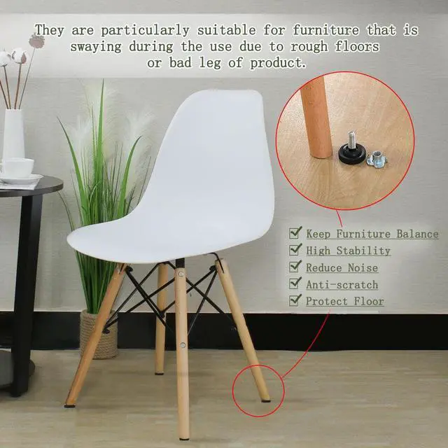 Alt view image 5 of 7 - M8 x 20 x 28mm Furniture Leveling Feet Adjustable Leveler with T-nuts Black 4pcs