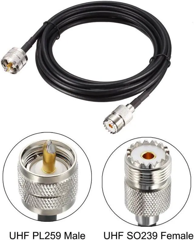 Alt view image 2 of 4 - UHF SO239 Female to UHF PL259 Male Low Loss RG58 Coax Cable 10 ft