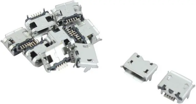 Main image of Unique Bargains 10 Pcs Cell Phone Repair Parts Type B Micro USB Female Jack Port Socket