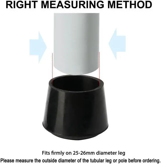 Alt view image 3 of 7 - 8pcs Chair Leg Tips Caps 25mm 1 Inch Anti Slip Rubber Furniture Table Feet Cover Floor Protector Reduce Noise Prevent Scratches