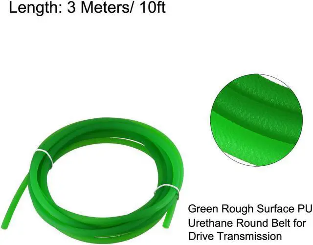 Alt view image 2 of 3 - 10ft 5mm PU Transmission Round Belt High-Performance Urethane Belting Green for Conveyor Bonding Machine Dryer
