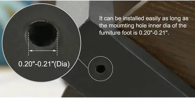Alt view image 3 of 7 - M6 x 22 x 22mm Furniture Glide Leveling Feet Floor Protector for Table Leg 16pcs