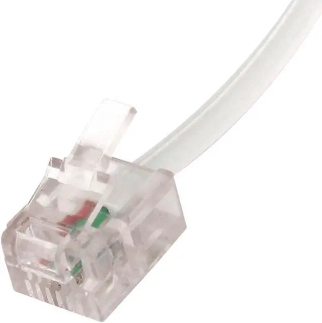 Alt view image 2 of 2 - Unique Bargains 10M 33Ft Length 6P2C RJ11 Male Plug Phone Telephone Extension Cable Cord White