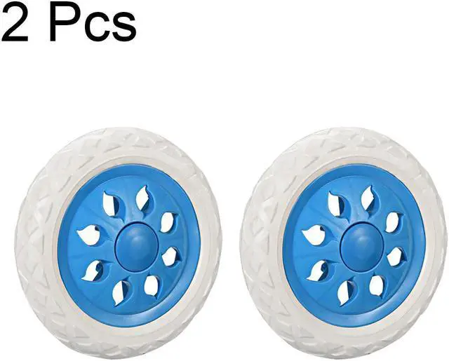 Alt view image 3 of 3 - 2pcs Shopping Cart Wheels Trolley Caster 6.5 Inch Dia Rubber Foaming Light Blue