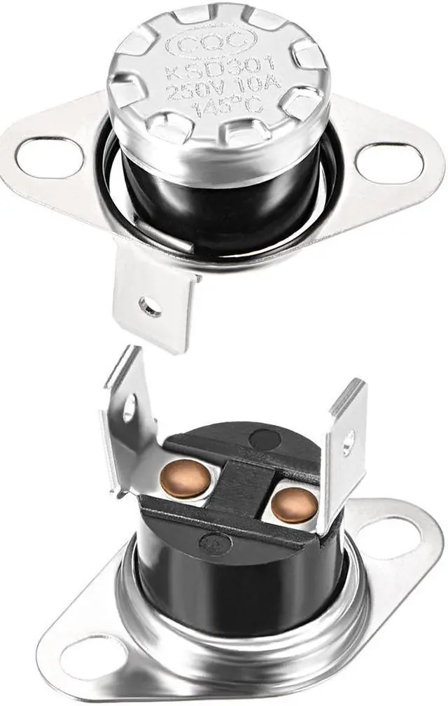 Main image of KSD301 Thermostat, Temperature Control Switch 145°C 10A Normally Closed N.C 2pcs