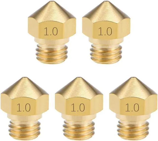 Main image of 1mm 3D Printer Nozzle Head M7 Thread Replacement for MK10 1.75mm Extruder Print, Brass 5pcs