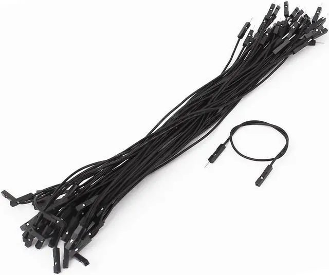 Main image of 2.54mm Pitch Male to Female Breadboard Jumper Wire Cable Black 50pcs