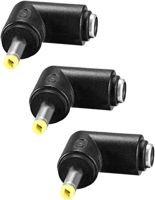 Main image of DC Power Connector 90 Degree Right Angle 4.0mm x 1.7mm Male to 5.5mm x 2.1mm Female Coupler Adapter Converter 3Pcs