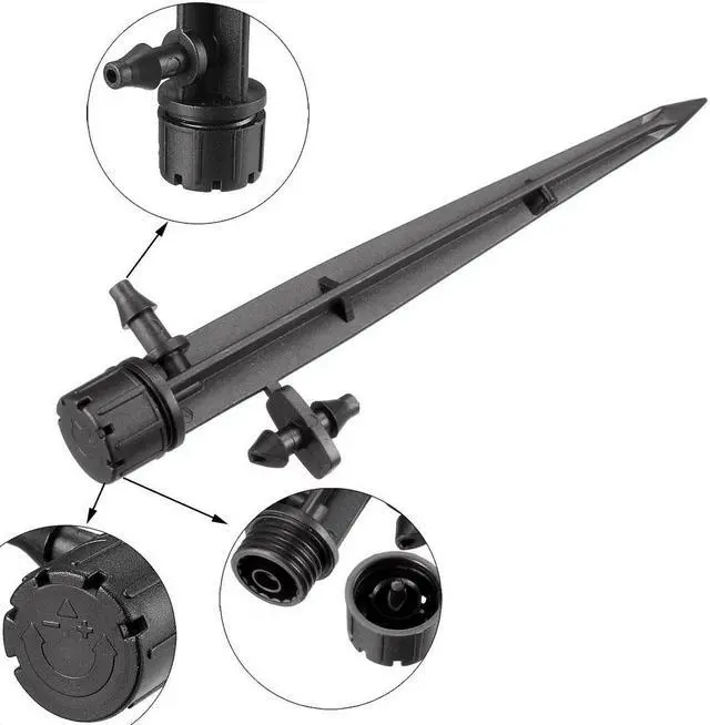 Alt view image 3 of 3 - Adjustable Spray Drippers, 180 Degree Micro Emitter Irrigation Watering System, 15 Pcs