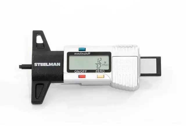 Main image of STEELMAN 60664 Digital Tire Tread Depth Gauge, 3 Modes - Fractional Inch, Decimal Inch, and Millimeter, 0-1 Inch