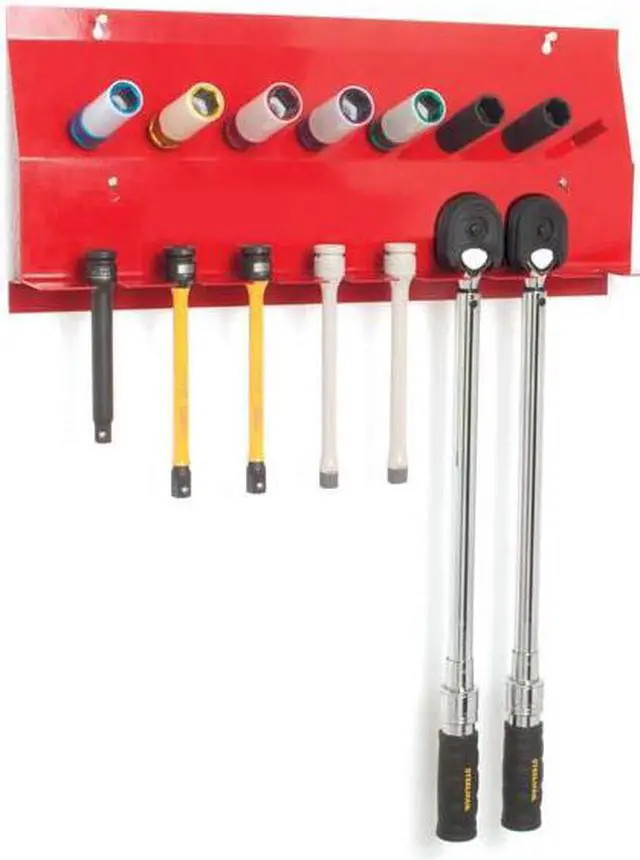 Alt view image 2 of 5 - STEELMAN 50010 8-Slot Wall Mounted Storage Bracket for Tools, Sockets, Wrenches, and Extensions