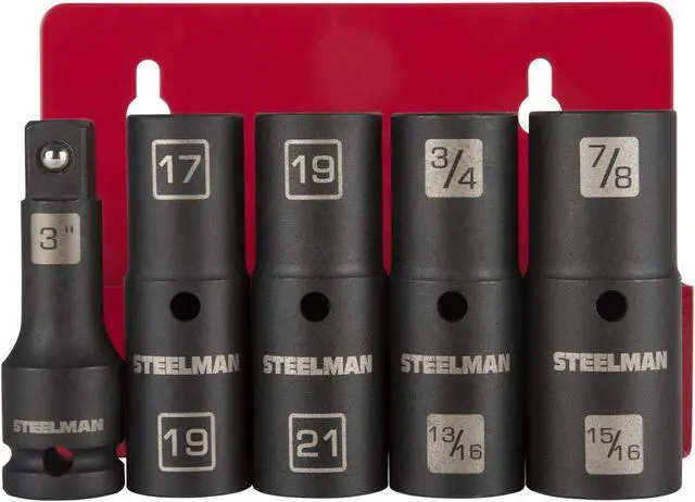 Main image of STEELMAN 99439 5-Piece 1/2-Inch Drive 6-Point Thin-Wall Impact Flip Socket Set