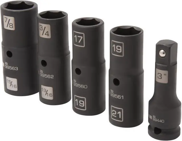 Main image of STEELMAN 99495 5-Piece 1/2-Inch Drive 6-Point Impact Flip Socket Set