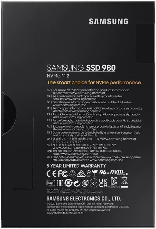 Alt view image 6 of 7 - SAMSUNG 980 M.2 2280 1TB PCI-Express 3.0 x4, NVMe 1.4 V-NAND MLC Internal Solid State Drive (SSD) MZ-V8V1T0B/AM