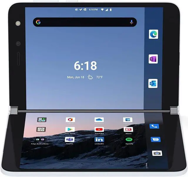 Main image of Microsoft Surface Duo USQ-00001 4G LTE Cell Phone 8.1" Glacier 128GB 6GB RAM