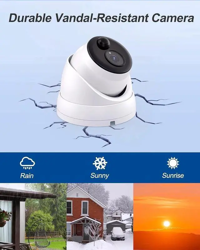 Alt view image 3 of 3 - Swann Home Security Camera,PoE Cat5e NVR 4K HD Video, Indoor or Outdoor Wired Surveillance CCTV Dome,Color Night Vision,Heat Motion Detection,Metal Housing,Local Storage