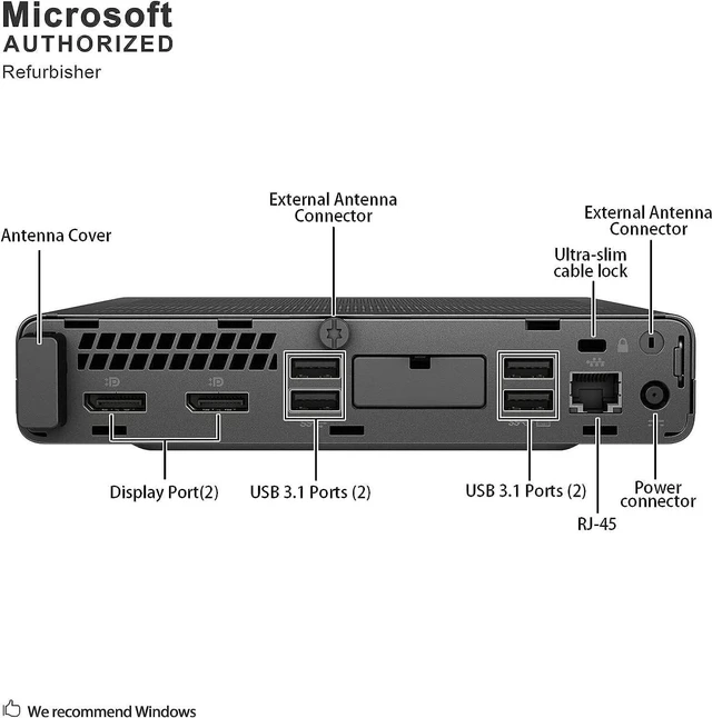 Alt view image 3 of 4 - HP EliteDesk 800 G4 G5 Micro Desktop PC - 8th Gen Intel Six Core i7-8700T 2.40 GHz 8 GB DDR4 128 GB SSD WiFi BT Windows 10 Pro