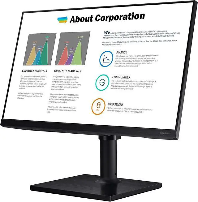 Alt view image 2 of 7 - SAMSUNG FT45 Series 24-Inch FHD 1080p Computer Monitor, 75Hz, IPS Panel, HDMI, USB Hub, Height Adjustable Stand, 3 Yr WRNTY (LF24T452FQNXGO)