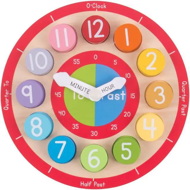 Alt view image 2 of 9 - Wooden Teaching Clock