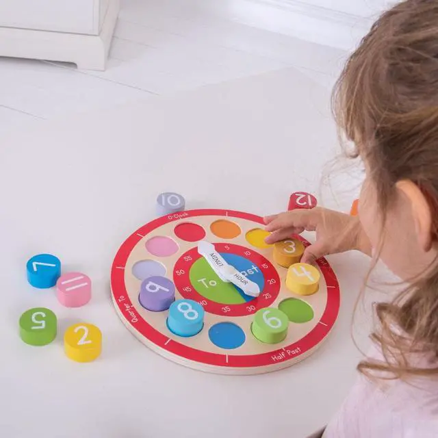 Alt view image 5 of 9 - Wooden Teaching Clock