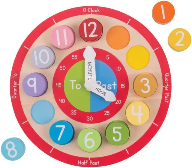 Alt view image 3 of 9 - Wooden Teaching Clock