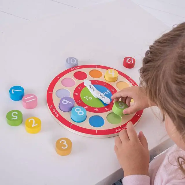 Alt view image 4 of 9 - Wooden Teaching Clock