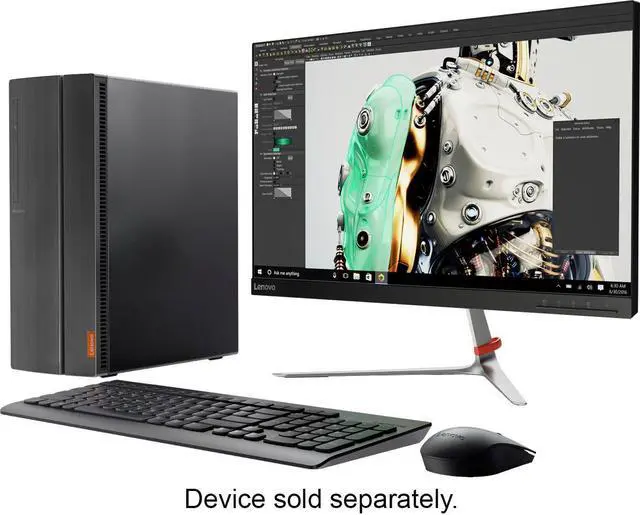 Alt view image 3 of 10 - Lenovo IdeaCentre 510A Desktop, AMD Quad-Core A12-9800 Upto 4.2GHz, 12GB RAM, 1TB HDD, DVD-RW, VGA, HDMI, Card Reader, Wi-Fi, Bluetooth, Windows 10 Home