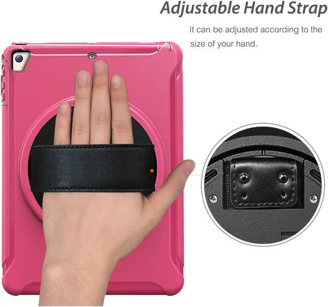 Alt view image 2 of 7 - Werleo New iPad 9.7 Inch 2017 2018 Heavy Duty Rugged Protective Cover Full-Body Protective Case with Kickstand Hand Strap for Apple Pro 9.7 / iPad Air / iPad Air 2 / iPad 9.7 iPad 5th 6th Generation