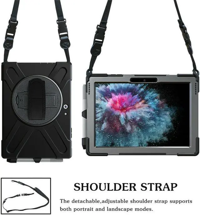 Alt view image 7 of 7 - Werleo Surface Pro 6 Case Surface Pro Case 2017 Heavy Duty Full-Body Rugged Protective Case Cover with Kickstand Hand Strap for Microsoft Surface Pro 6 2018 / Surface Pro 5 2017 / Surface Pro 4 2015