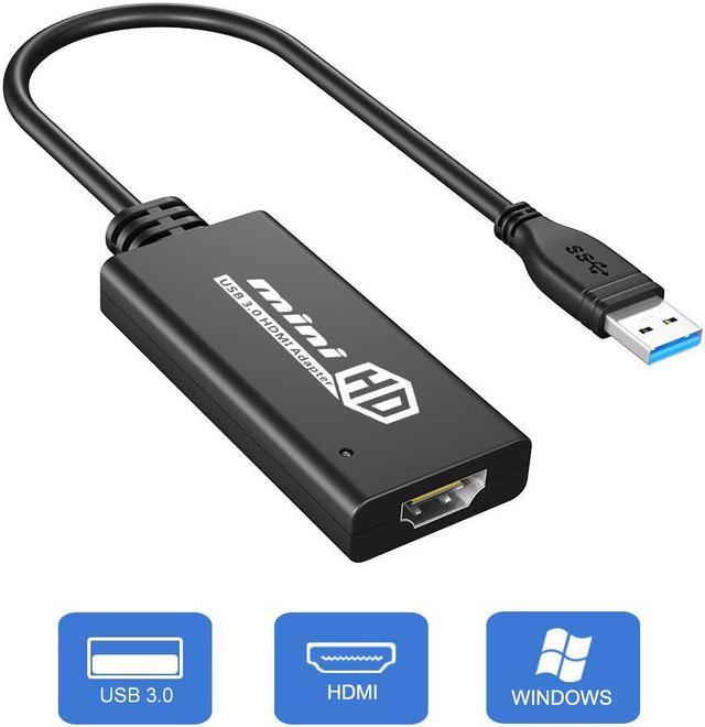 USB 2.0 Data Port Qwiizlab USB 3.0 to HDMI VGA Converter ONLY Support Windows 7/8/10/11 1080P@60Hz Video Converter 